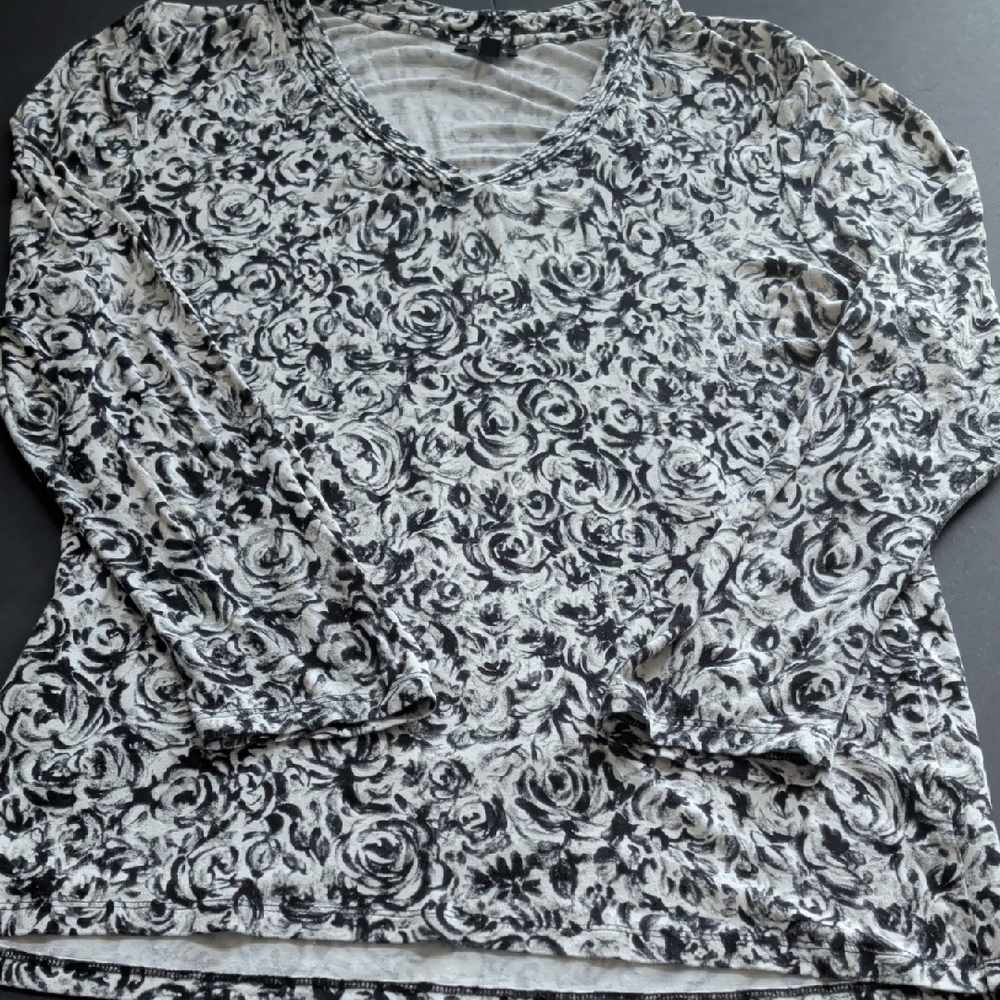 Talbots Monochrome Patterned Blouse